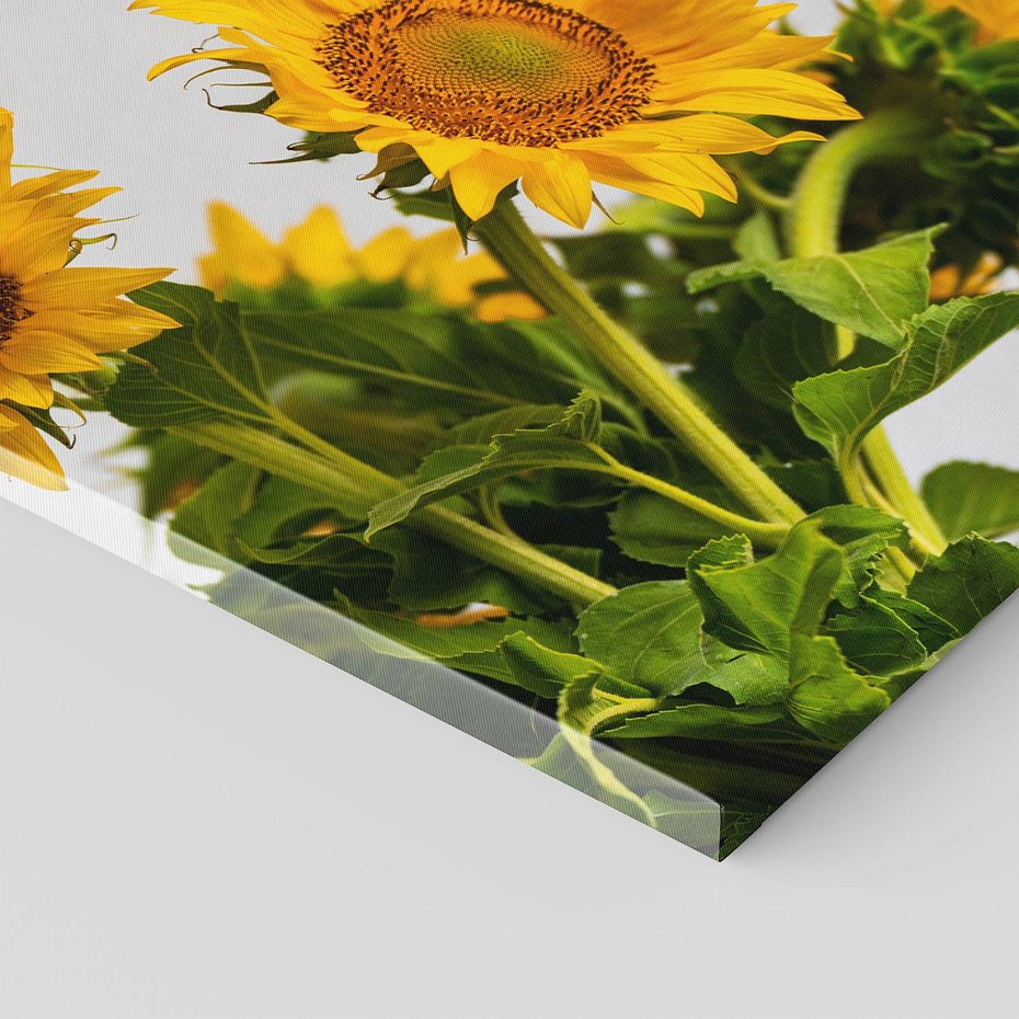 Obraz na płótnie 30x30 - Słoneczna Radość - fotografia, żółte słoneczniki