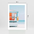 Plakat bez ramy 50x70 - Letnia Idylla - plaża, domek na plaży