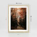 Plakat w ramie 30x40 - Drzewa w Czerwonych Liściach - las, jesienny las - rama drewno