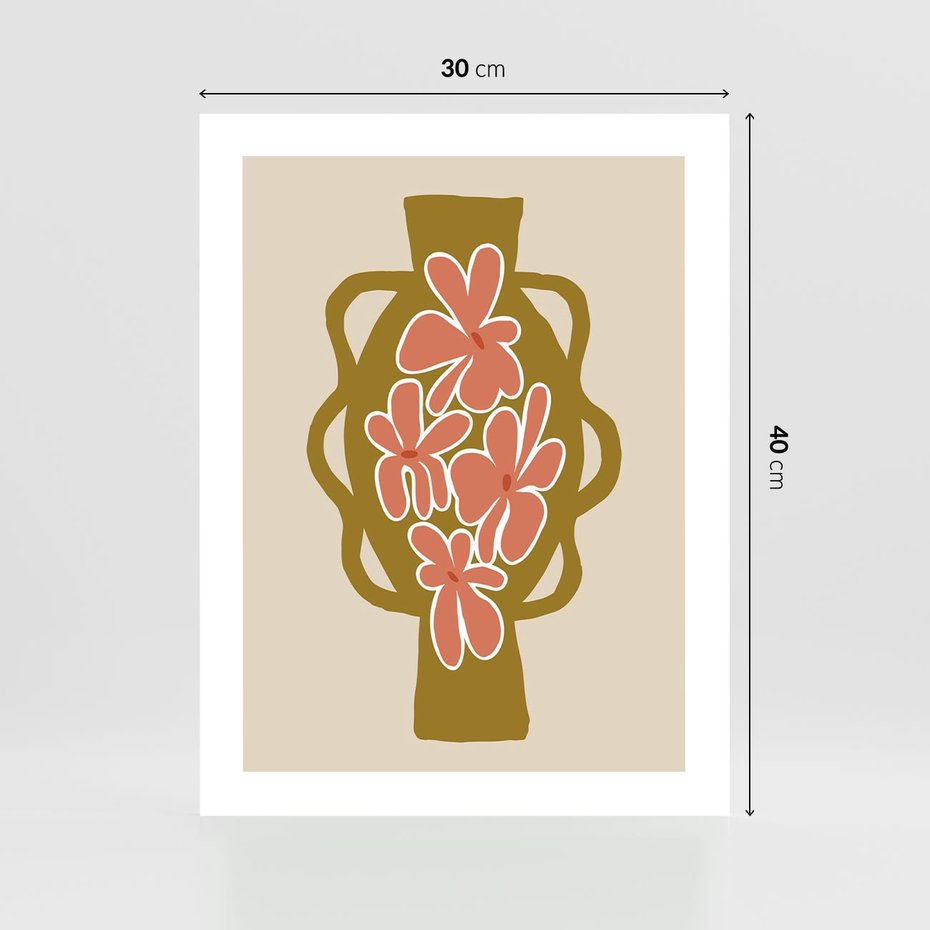 Plakat bez ramy 30x40 - Rozbijające Formy - abstrakcyjny plakat, kwiaty na wazonie