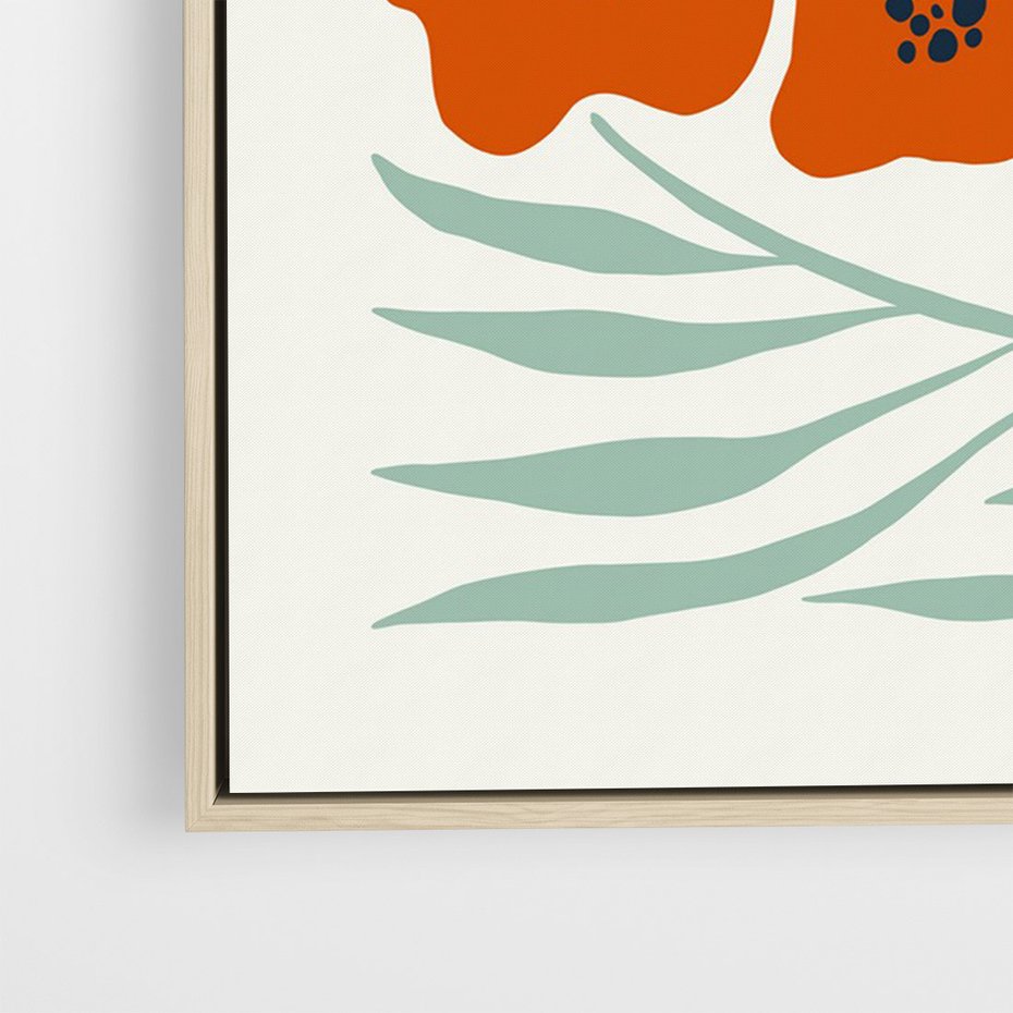 Obraz w ramie 50x70 - Makowe Odkrycie - czerwone kwiaty, maki - rama drewno