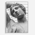 Obraz w ramie 50x70 - Zaklęta w Kamieniu - antyczna rzeźba kobiety na fotografii, czarno biała - rama biała