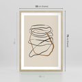 Plakat w ramie 50x70 - Bezczasowe Kontury - abstrakcyjne linie, zaplątane - rama drewno