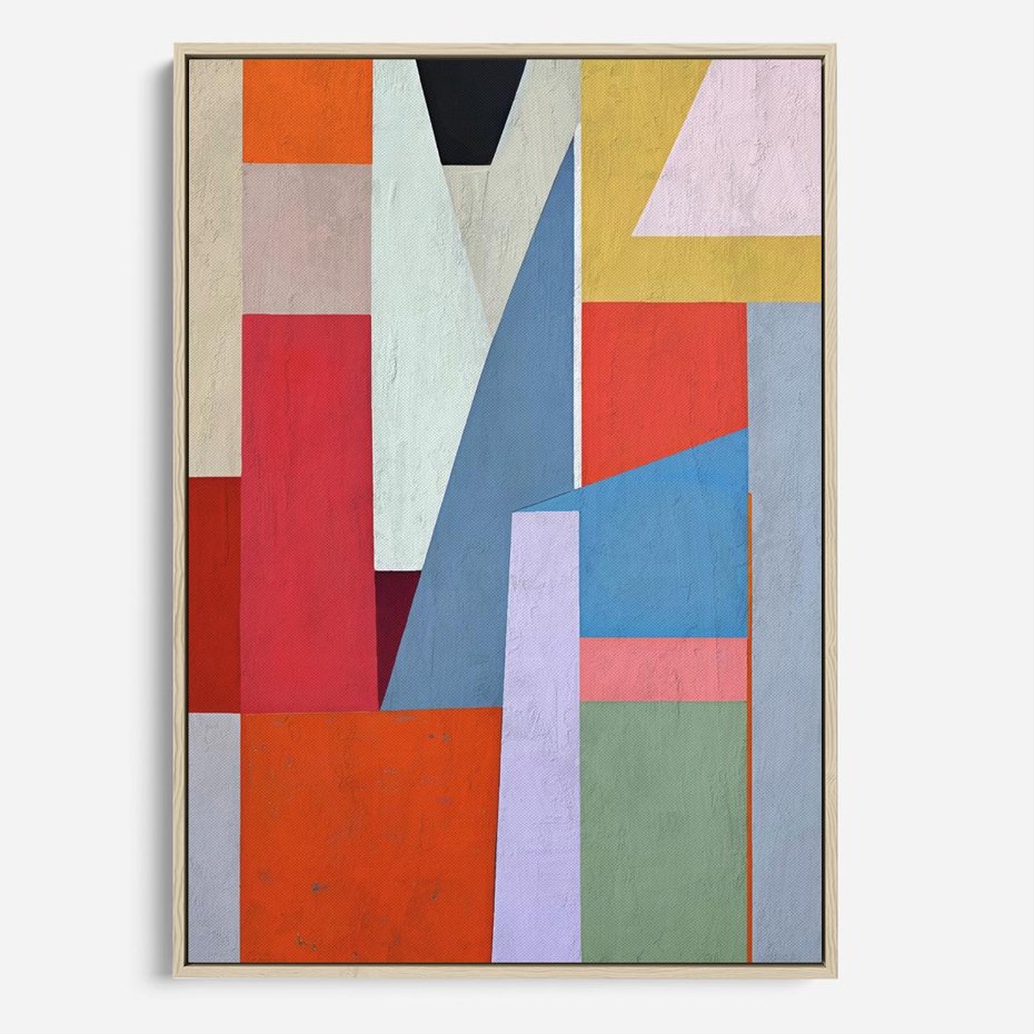 Obraz w ramie 80x120 - Migotliwe Nastroje Kształtów - różne geometryczne formy, olejny obraz - rama drewno