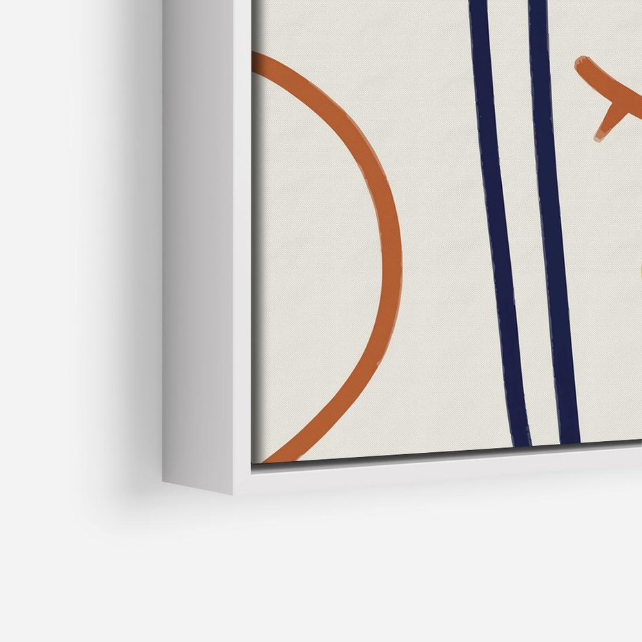 Obraz w ramie 80x80 - Manifestacje Dziwności - abstrakcja w stylu picasso, beżowe tło - rama biała