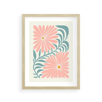 Plakat w ramie 40x50 - Kształtując Marzenia - kwiaty, sztuka nowoczesna - rama drewno