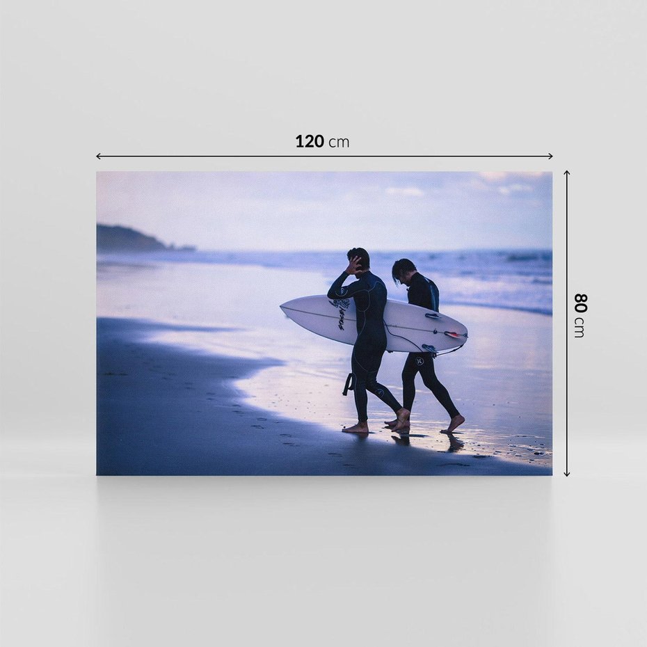 Obraz na płótnie 120x80 - Morze Emocji na Desce Surfera - surfer, surfing