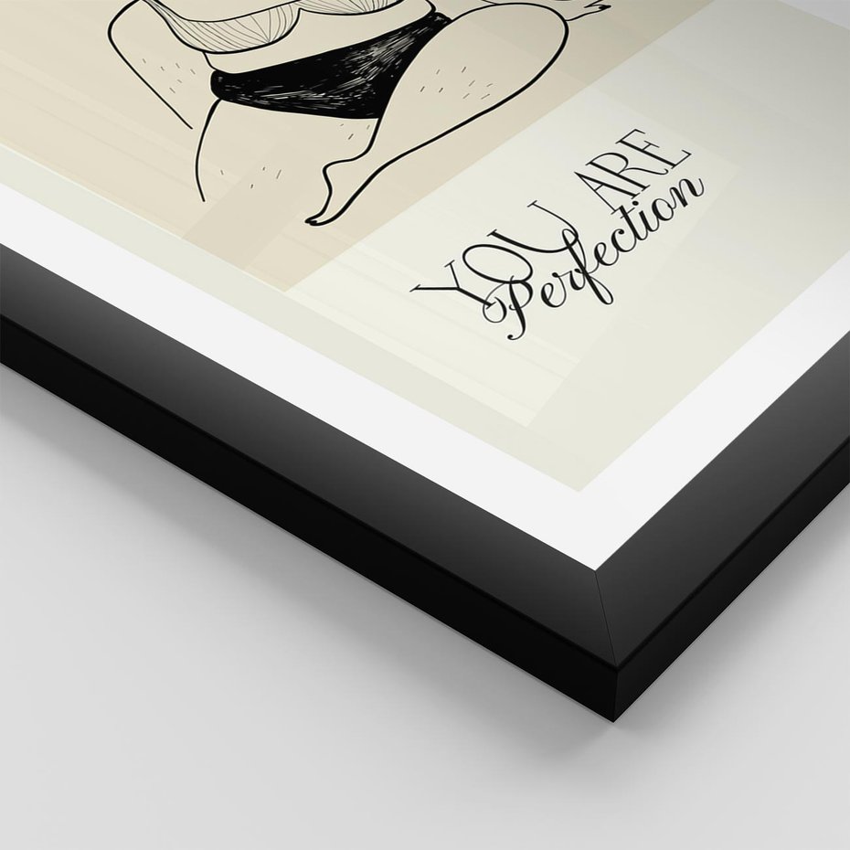 Plakat w ramie 40x50 - Harmonia Kształtów Bez Granic - siła kobiecości, rysunek - rama czarna