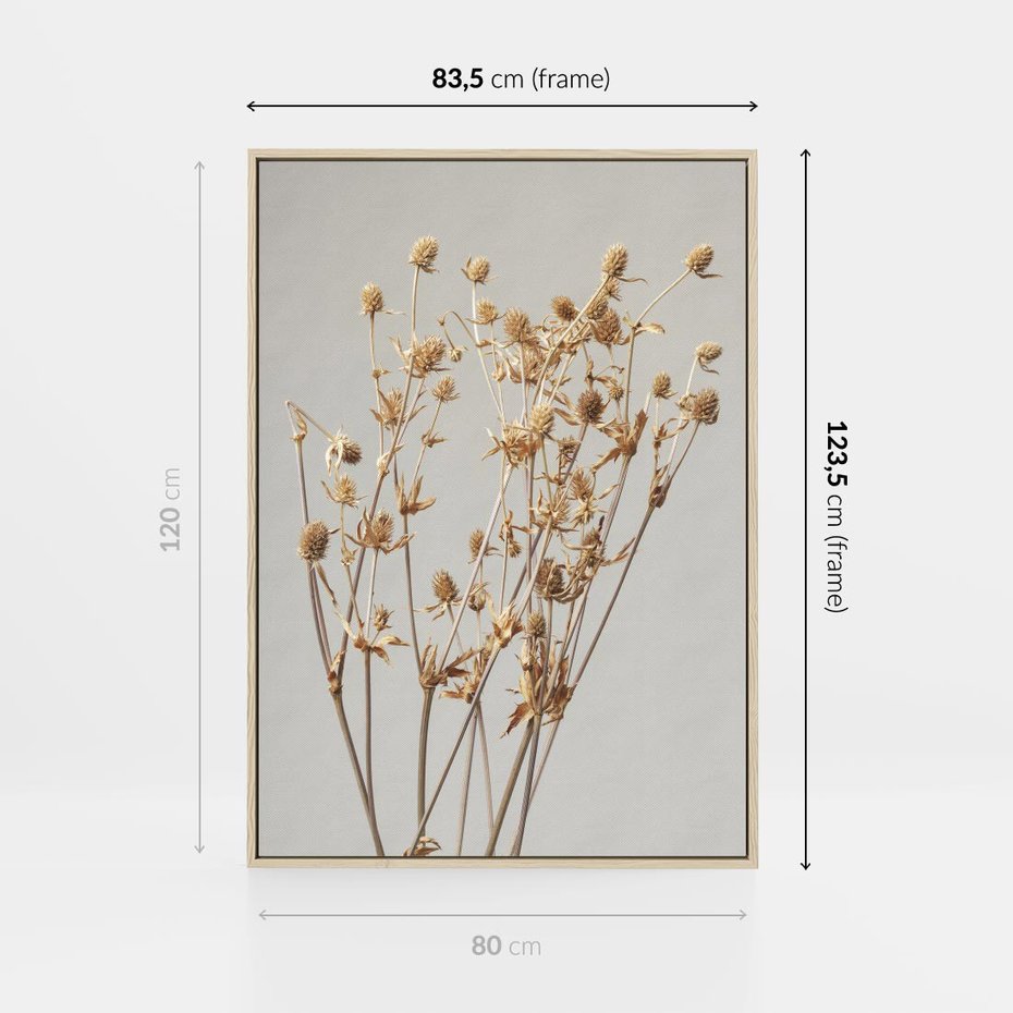 Obraz w ramie 80x120 - Delikatne gipsówki - gipsówka, suche - rama drewno