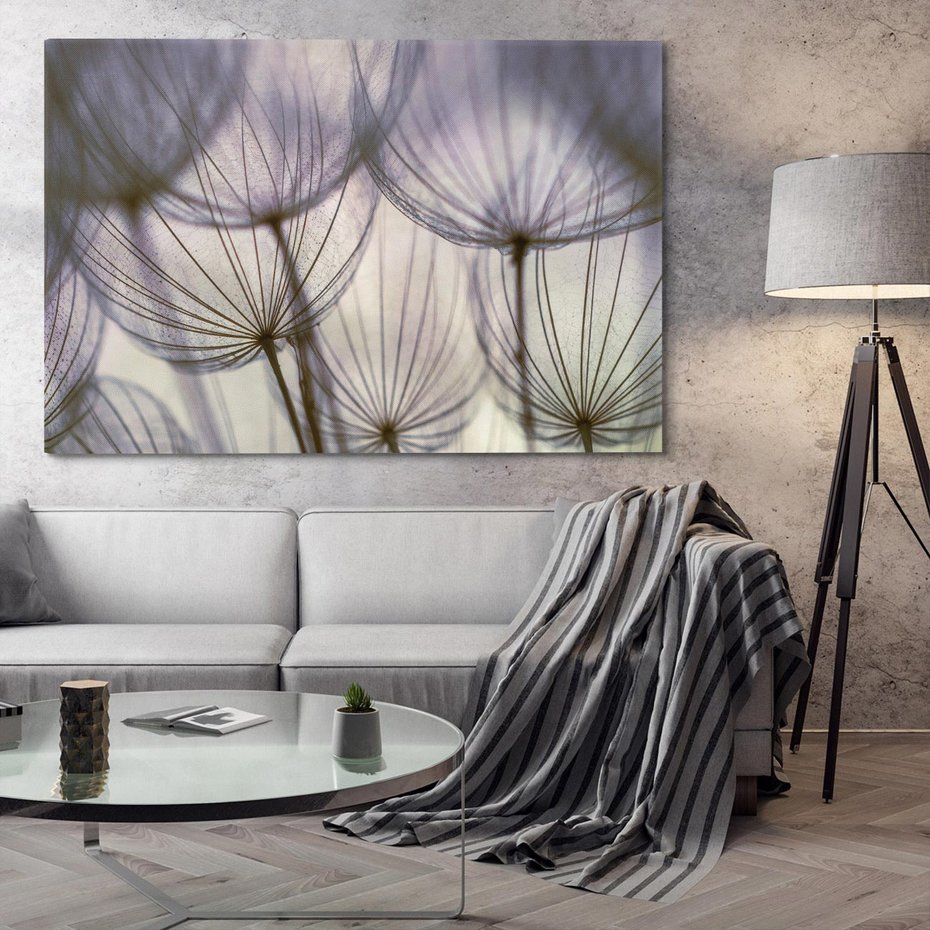 Obraz na płótnie 100x70 - Makro dmuchawiec - piękno drobnych detali - dmuchawce, makro