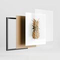 Plakat w ramie 40x50 - Ekskluzywny Akcent - złoty, ananas - rama czarna