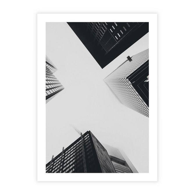 Plakat bez ramy 21x30 - Nowoczesna Dynamika - perspektywa, wieżowce