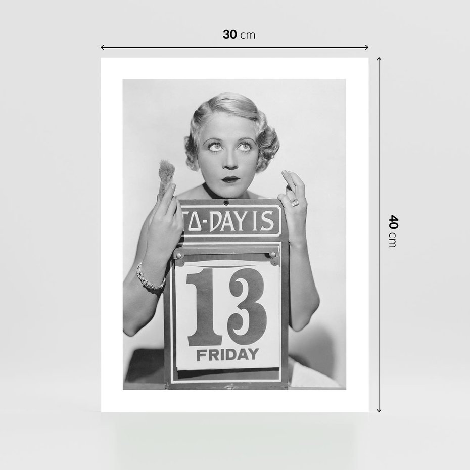 Plakat bez ramy 30x40 - Czy to Pech - retro zdjęcie, czarno białe