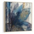 Obraz w ramie 80x80 - Tekstura Kwiatu - olejny obraz, niebieski kwiat - rama drewno