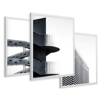 Zestaw obrazy w ramie 50x70 galeria - Nowoczesne, architektura, city - rama biała