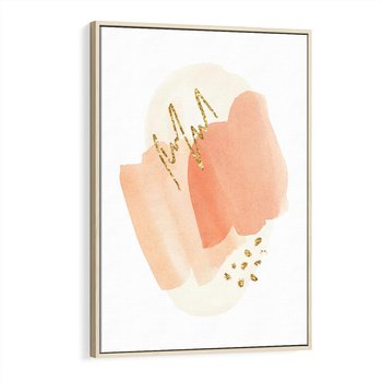 Obraz w ramie 50x70 - Rozbijające Plamy - abstrakcyjne akwarelowe plamy, minimalizm - rama drewno