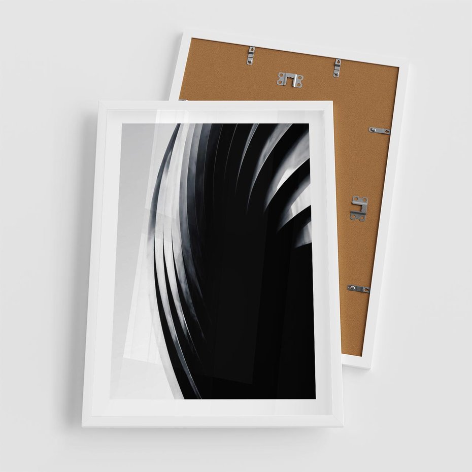 Plakat w ramie 50x70 - Awangarda w Kontraście - architektura, nowoczesne formy - rama biała