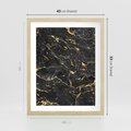 Plakat w ramie 40x50 - Egzotyczny Blask - marmur, złoto - rama drewno