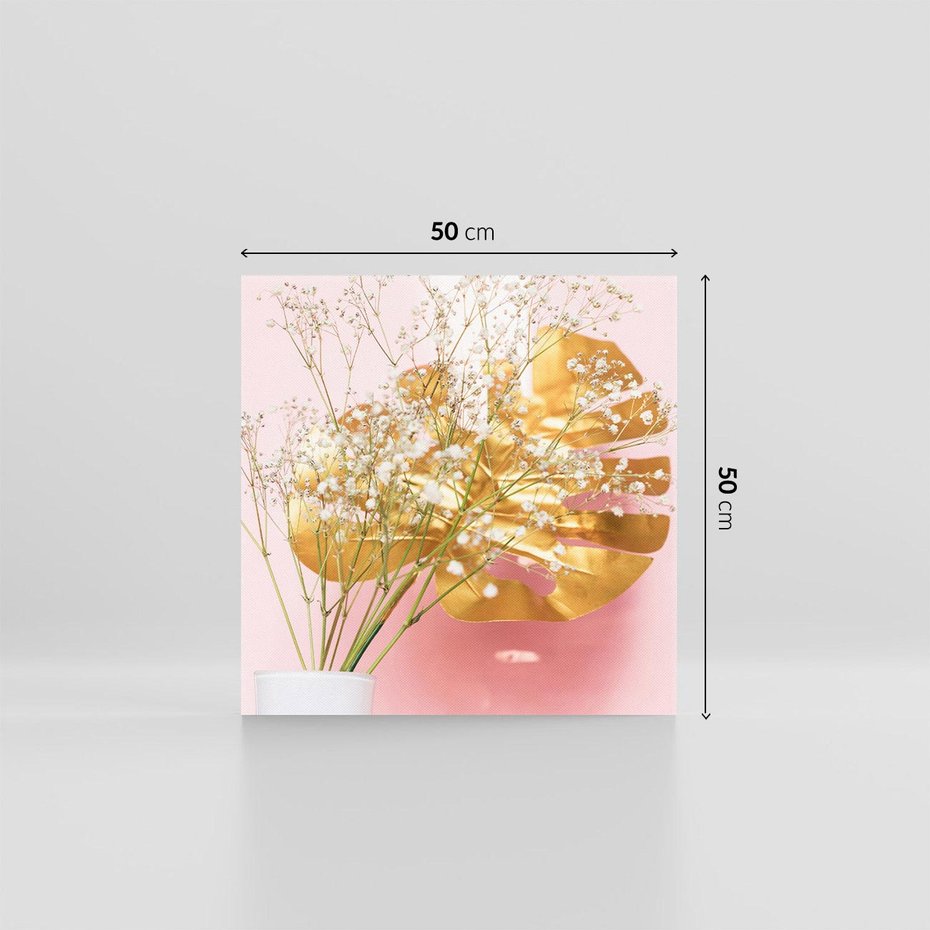 Obraz na płótnie 50x50 - Blask Natury - złote, liście