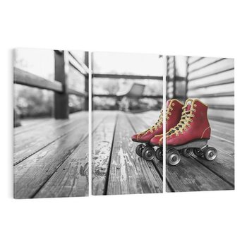 Obraz na płótnie 120x80 - Rolki Retro - Przejażdżka W Stylu - rolki, retro