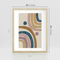 Plakat w ramie 40x50 - Kształtujące Inspiracje - abstrakcyjne tęcze, kompozycja - rama drewno
