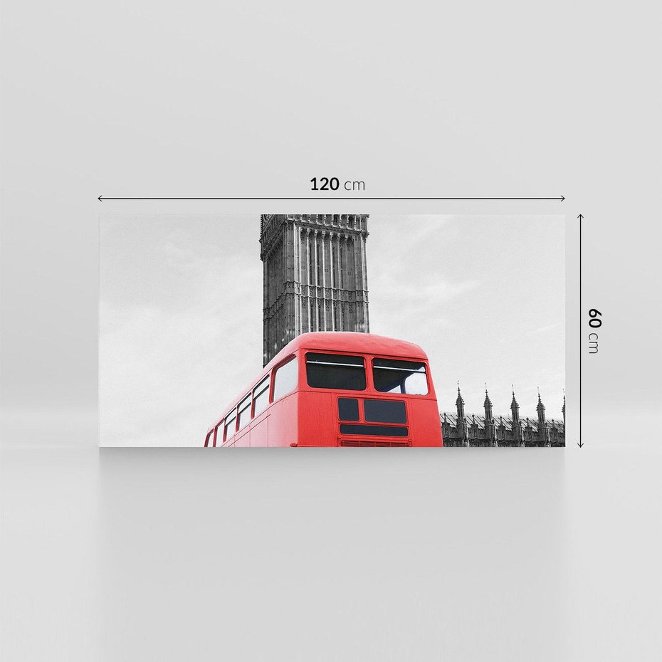 Obraz na płótnie 120x60 - Autobusy w tętniącym życiem Londynie - Londyn, autobus