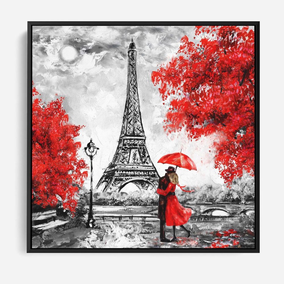 Obraz w ramie 50x50 - Paryż Wieża - Paryż, Wieża - rama czarna