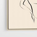 Obraz w ramie 100x70 - Piękno w Minimalizmie - abstrakcyjny rysunek, minimalistyczna kreska - rama drewno