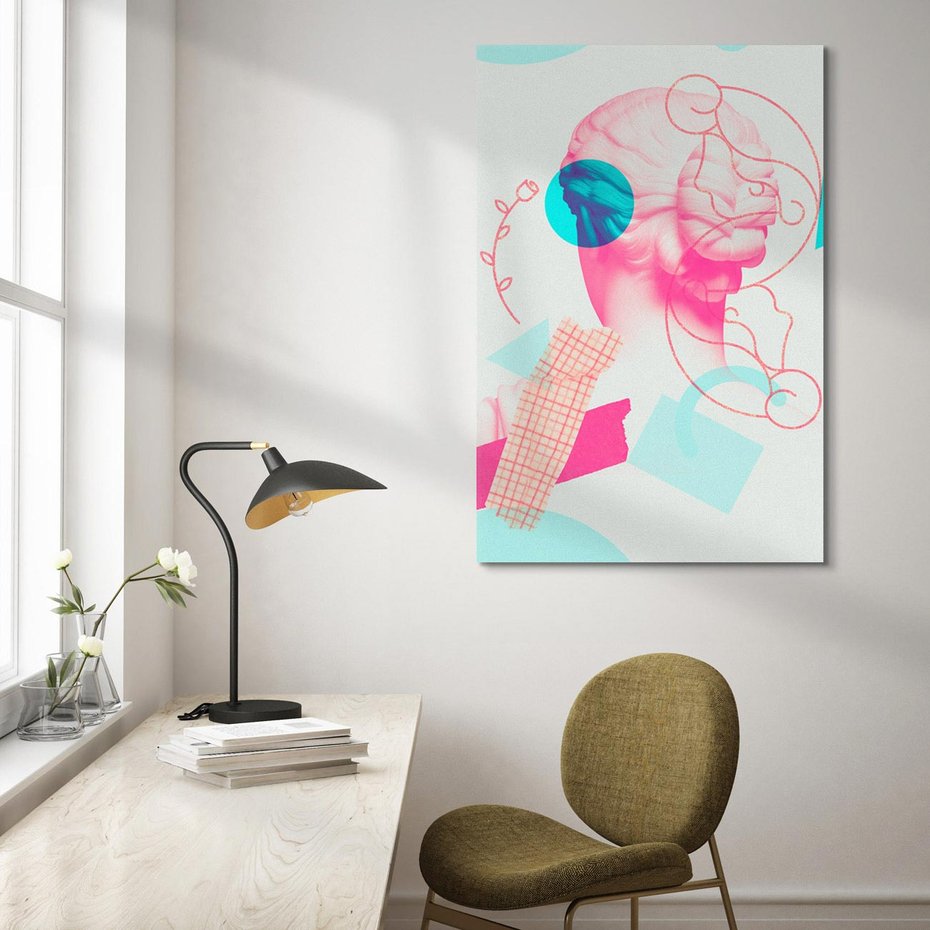 Obraz na płótnie 50x70 - Sztuka w Różach - nowoczesna sztuka, kolaż ze zdjęć