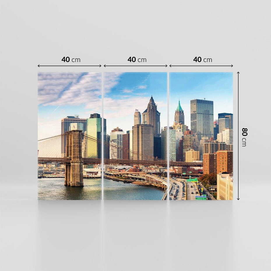 Obraz na płótnie 120x80 - Manhattan o zmroku - Nowy Jork, Manhattan