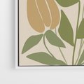 Obraz w ramie 70x100 - Beżowo i Roślinnie - nowoczesny plakat, roślinność - rama biała