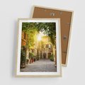 Plakat w ramie 50x70 - Malownicza Wędrówka - uliczka, perspektywa - rama drewno