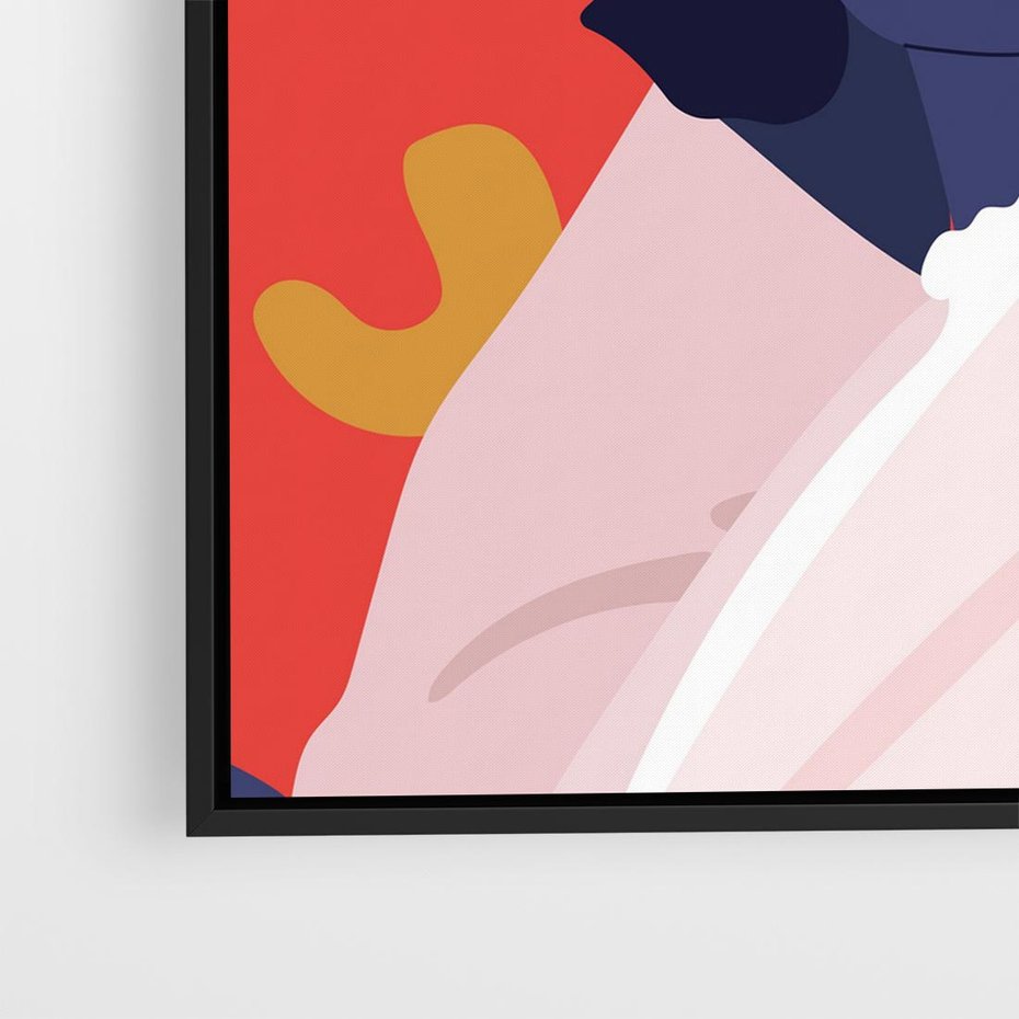 Obraz w ramie 50x50 - Kobieca Przenikliwość - nowoczesny plakat, styl retro - rama czarna