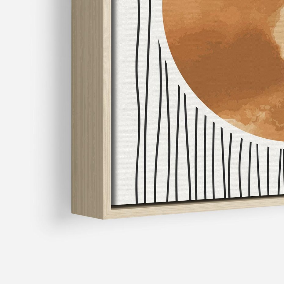 Obraz w ramie 80x80 - Eteryczne Krągłe Echa - boho obraz, geometria - rama drewno