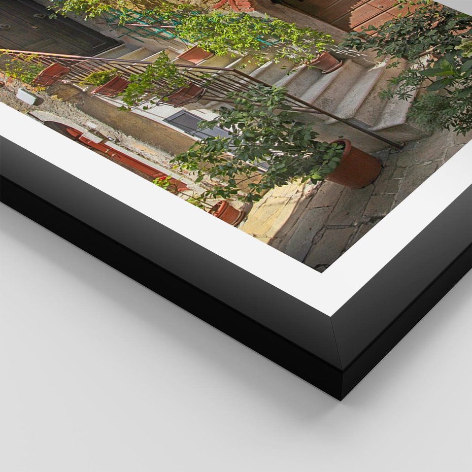 Plakat w ramie 50x70 - Wznies się na wyżyny - schody, perspektywa - rama czarna