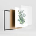 Plakat w ramie 40x50 - Liście i Życie: Akwarelowa Oaza - akwarelowy obrazek, pamy - rama czarna