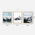 Zestaw obrazy w ramie 50x70 galeria - Górski, pejzaż, zima - rama drewno