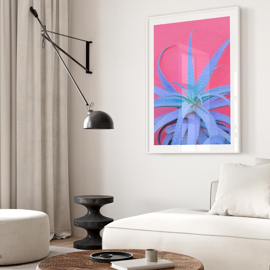 Plakat bez ramy 50x70 - Piękno Pustyni - kaktusy, liście