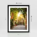 Plakat w ramie 40x50 - Malownicza Wędrówka - uliczka, perspektywa - rama czarna