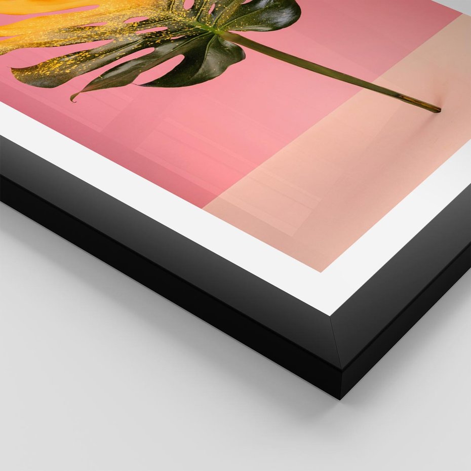 Plakat w ramie 50x70 - Majestatyczna monstera - monstera, liść - rama czarna