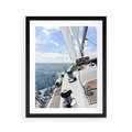 Plakat w ramie 40x50 - Moc żaglowca na pełnym morzu - żaglowiec, jacht - rama czarna