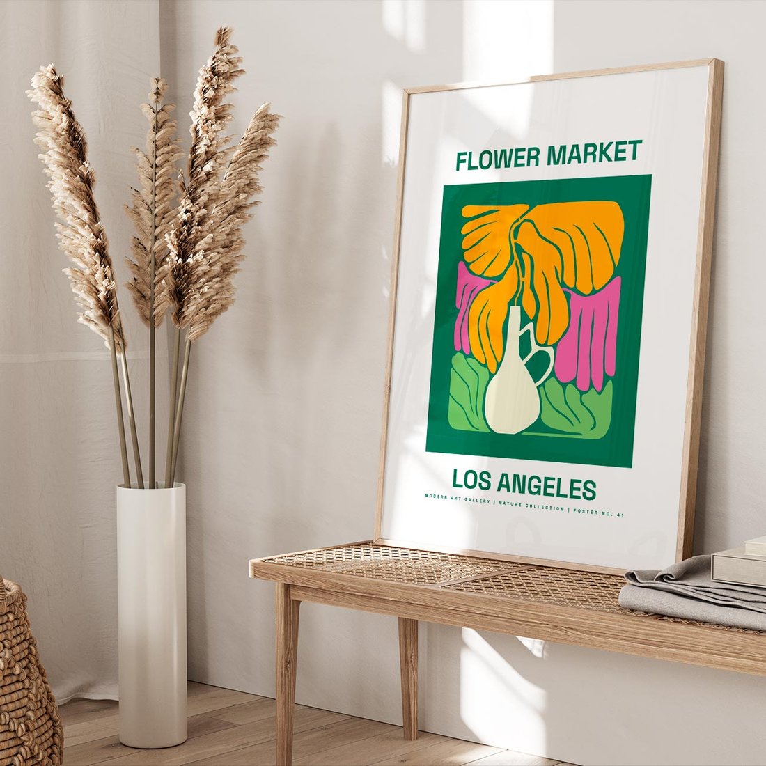 Plakat w ramie 30x40 - Przenikające Kontury - minimalizm, plakat - rama drewno