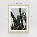 Plakat w ramie 30x40 - Boho oaza wśród kaktusów - kaktusy, pustynia - rama drewno