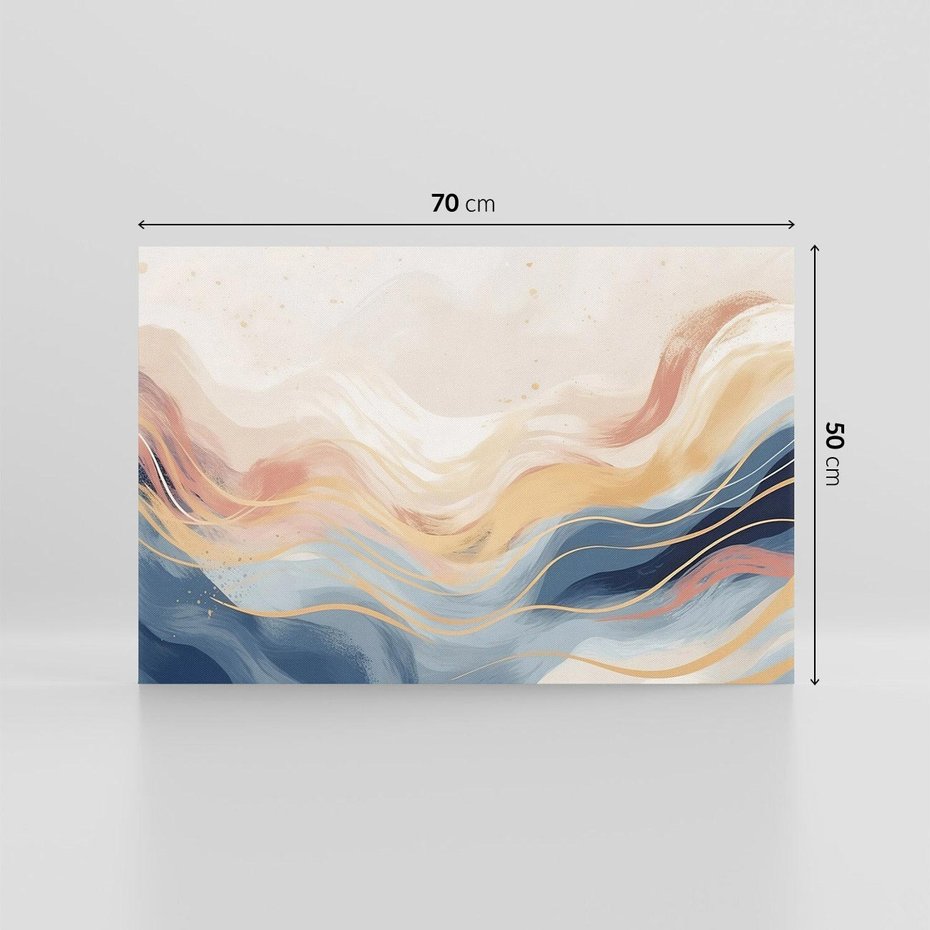 Obraz na płótnie 70x50 - Ukojenie Współczesności - abstrakcyjne fale, gładkie linie