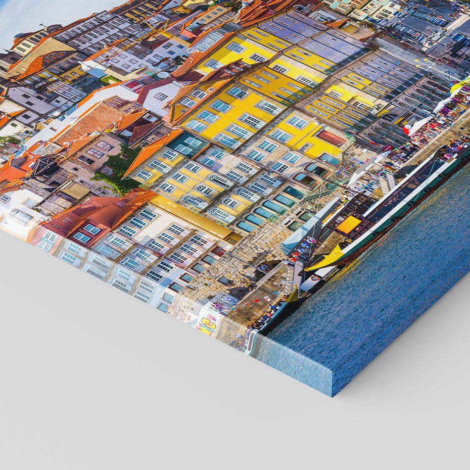 Obraz na płótnie 70x50 - Kolorowa Przystań - nadmorskie miasto, kolorowe budynki