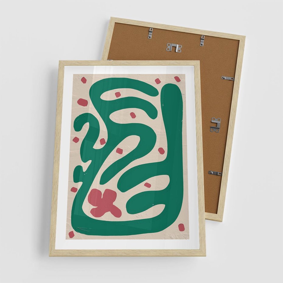 Plakat w ramie 50x70 - Boho Widoki - abstrakcyjny obraz, plakat - rama drewno