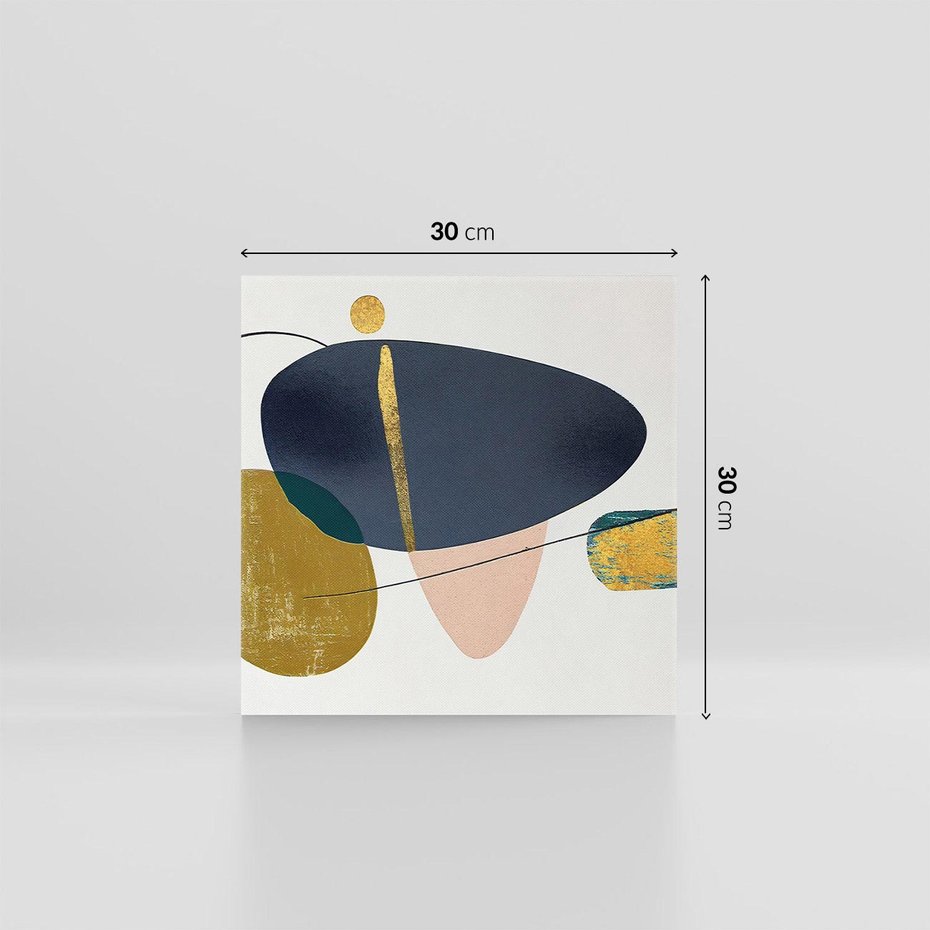 Obraz na płótnie 30x30 - Złoto Granatu - abstrakcyjne plamy koloru, złoto