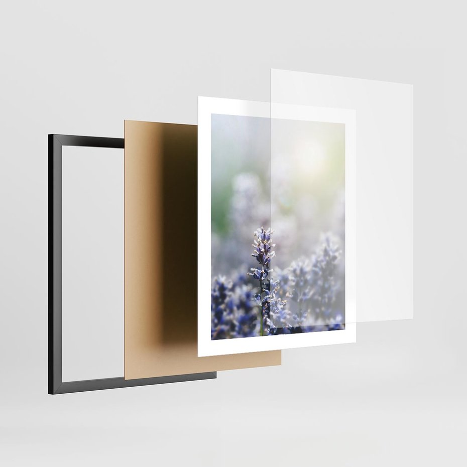 Plakat w ramie 40x50 - Delikatna Uroda Natury - wrzosy, fiolet - rama czarna