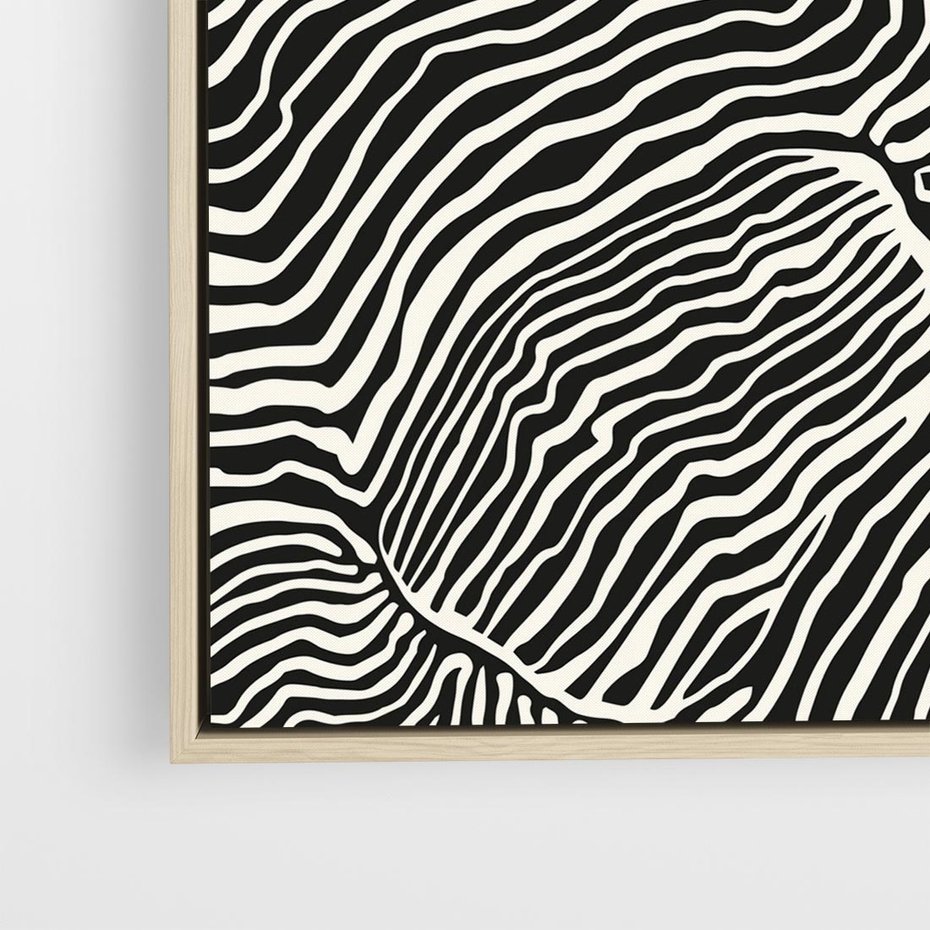 Obraz w ramie 50x50 - Migoczące Kontury - boho plakat, rycina - rama drewno