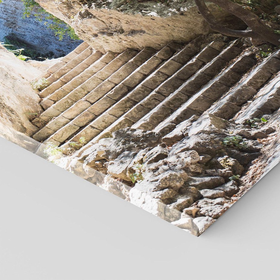 Obraz na płótnie 50x70 - Krok po kroku do celu - schody, perspektywa